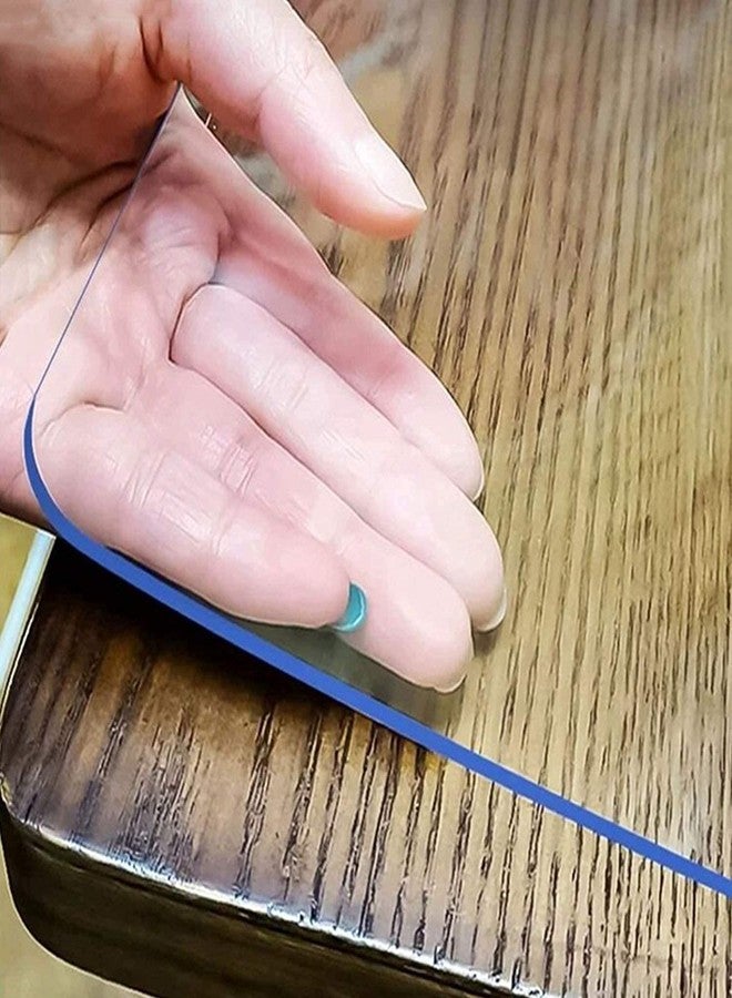 LovePads واقي طاولة شفاف من لوف بادز، مقاس 36 × 60 بوصة، غطاء طاولة بلاستيكي سميك 1.5 مم، واقي طاولة لغرفة الطعام، مفرش طاولة من الفينيل المقاوم للماء، وسادة طاولة للمطبخ، خزانة الملابس، مكتب الكتابة - Image 1